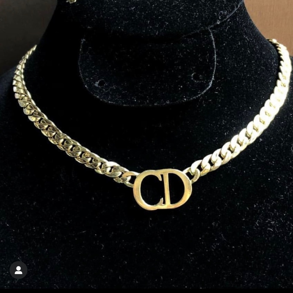 Fancy Stainless Steel stamped Cuban Necklace Bracelet Gold Choker Line